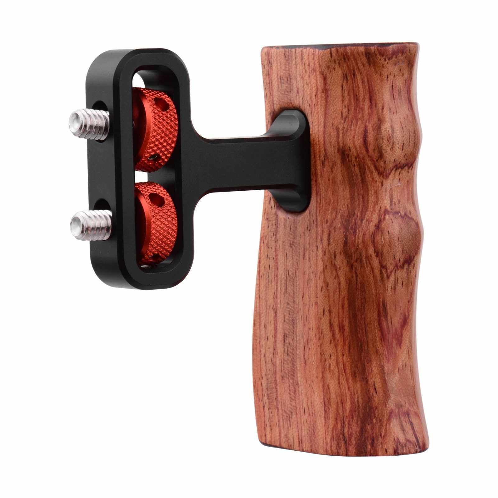 Universal Camera Cage Wooden Handle Side Hand Grip with 1/4 Inch Screw