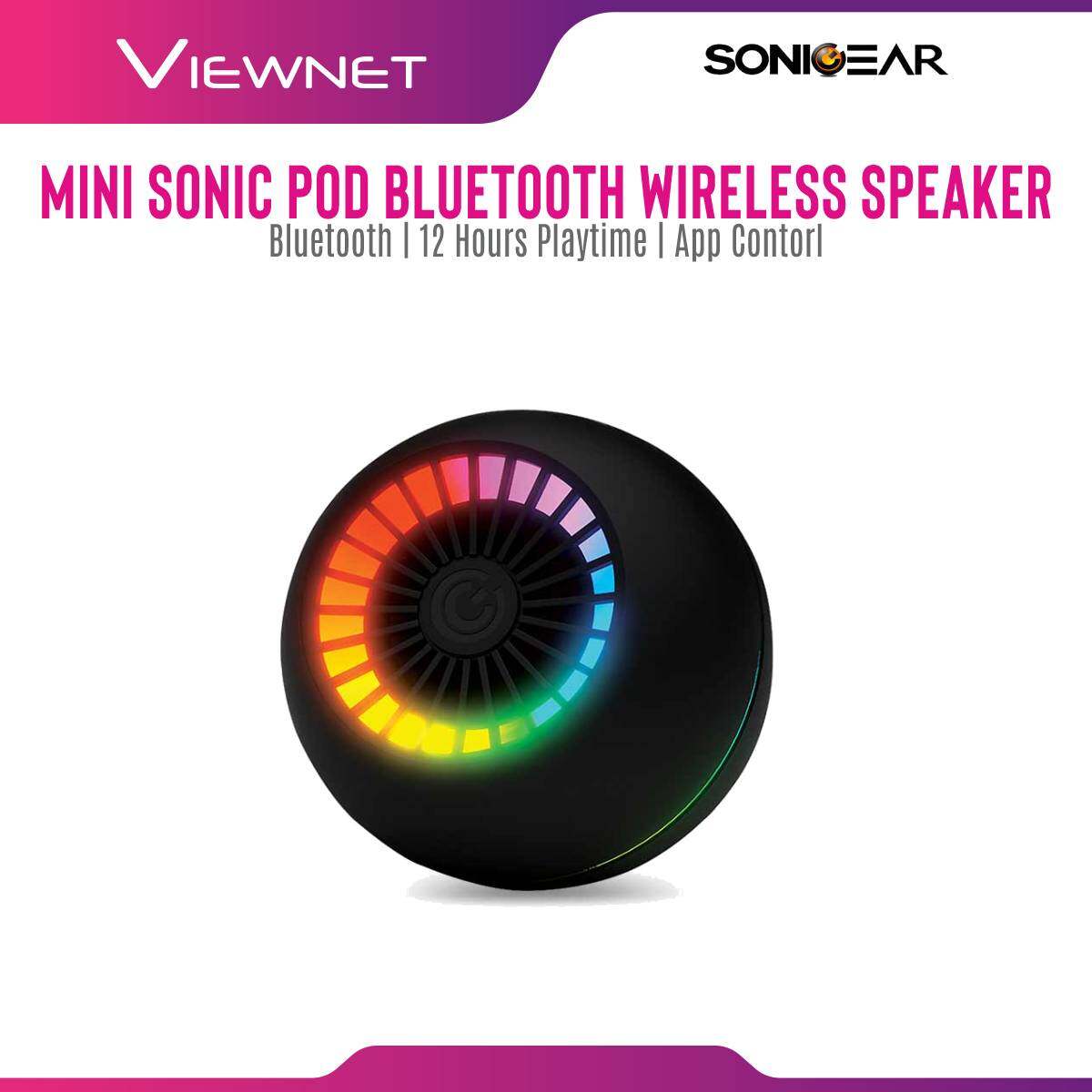 Sonic Gear MIni Sonic Pod Tws Bluetooth Wireless Speaker with RGB Lightning