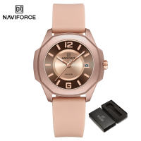 NAVIFORCE Women Watch 50m Waterproof Fashion Casual Simple Girls Watches Original  Quartz Calendar Rubber Strap NF7107