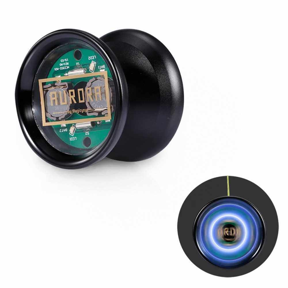 MAGICYOYO Unresponsive YoYo Aluminum Alloy Professional Yoyo Ball with LED Light Cover Remover String for Kids Adult (Black)