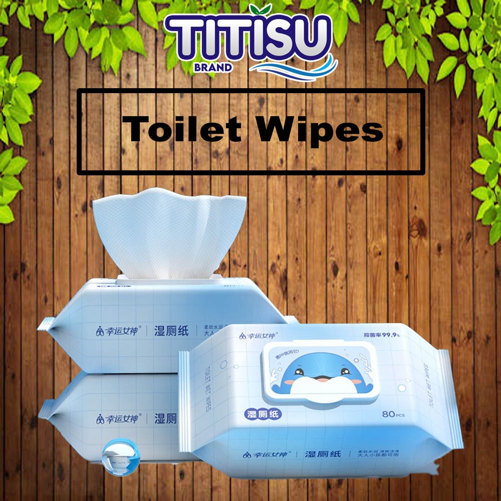 🧻[80Pcs] Toilet Wipes Whale 80 Sheets Wet Tissue 99.9% Sterilization and Disinfection🧻[80 Helai] Kertas Tandas Pembersih Kertas Lap Kertas Tandas Basah🧻[80张]湿厕纸护理湿巾擦屁股厕所纸巾湿厕巾🧻