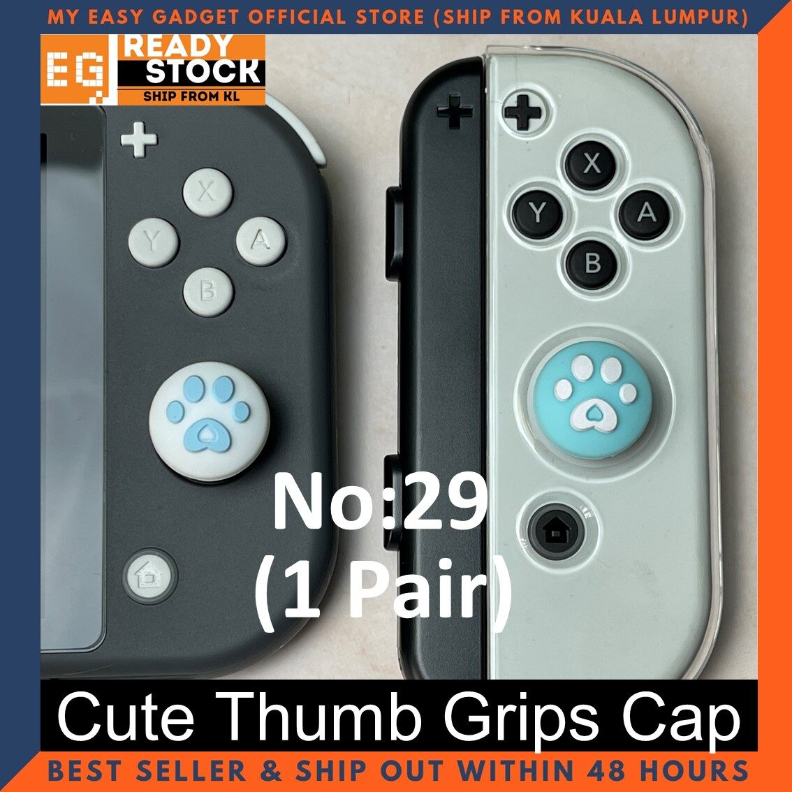 (1 PAIR) Nintendo Switch OLED Switch V2 / Lite Thump Grip Cute Pokemon Smash Bros Animal Crossing Joy Con Analog Cap