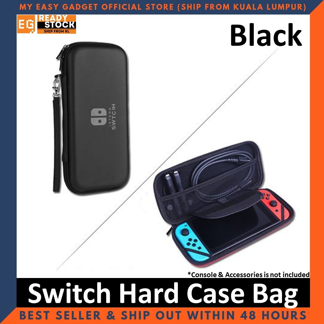Nintendo Switch OLED Switch V2 Hard Casing Protective Travel Bag Case Tough EVA Pouch with Game Card Slot