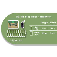HamshMoc Pet Poop Bags Disposable Thicken Dog Cats Clean-Up Bag Pick Up Waste Bag Leak Proof With Free Dispenser Eco-Friendly For Pets 8/16/20 Rolls