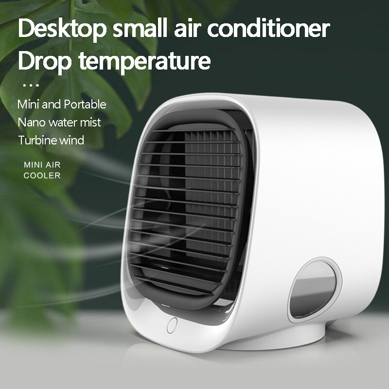 2021 New Mini Humidification Air Cooler Fan Portable Office Home Dual Purpose Desktop พัดลมแอร์ Air Conditioner Fan Mini USB Fan