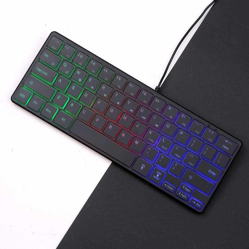 Portable Wired 64-key Keyboard Compact Film Keypad Lightweight Backlit ...