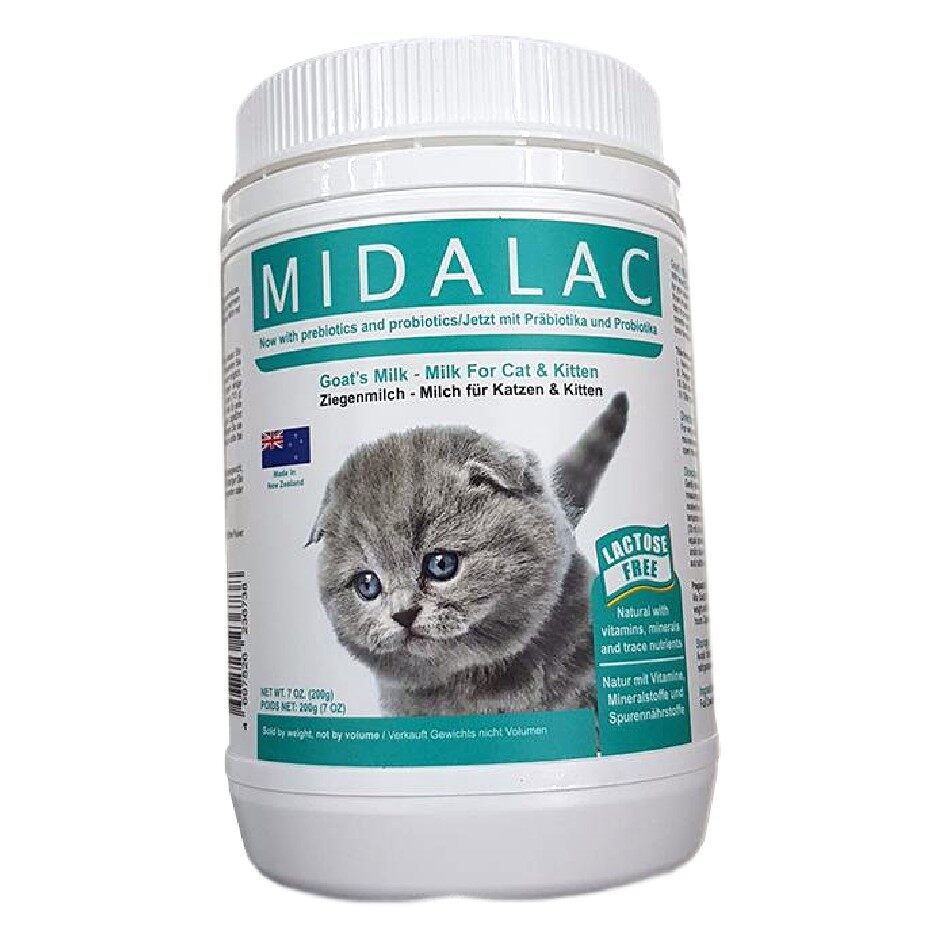Midalac Goat's Milk For Cat and Kitten 200g susu kambing goat milk lactose free high protein calcium weaning susu kucing cat milk