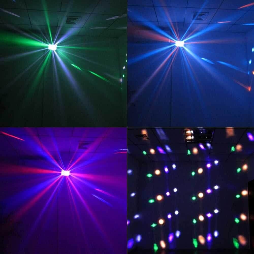 Best Selling 100-240V 24W RGBW LED 6 Channel Dmx 512 Voice-activated Voice-control Automatic Control LED Projector DJ Home KTV Disco Stage Lighting Lights