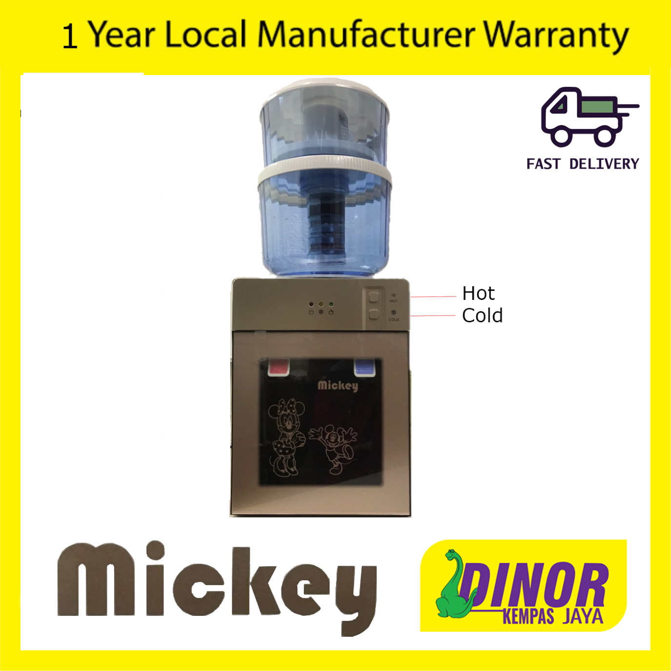 Mickey Water Dispenser Hot and Cold Water Filter Mini Desktop Electric 220V Rapid Kettle Boiler Cooling & Hot Function