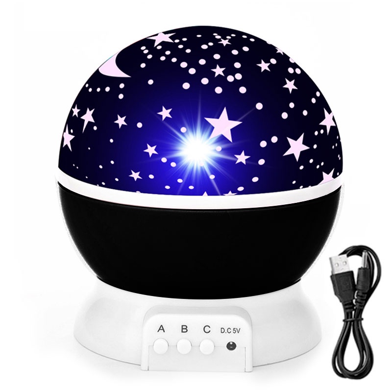 Decoration Nursery Style LED Night Light Star Children Bedroom Rotating Starry Moon Galaxy Projector Table Lamp