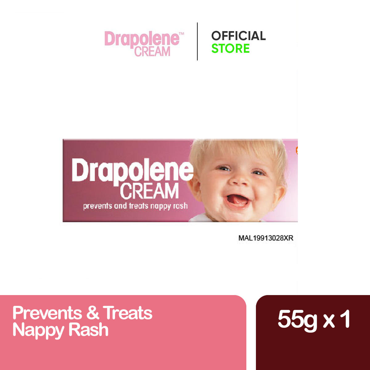 Drapolene Cream Prevents & Treats Nappy Rash Gently Soothes Irritation & Reduce Redness (1 x 55g)