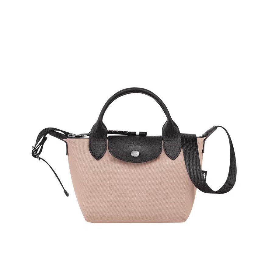 100% chính hãng mới Longchamp 1512 1500 Nylon vải da đeo vai cho nữ Túi xách đeo chéo nhỏ vừa nhỏ đeo chéo bánh bao Túi tote không thấm nước