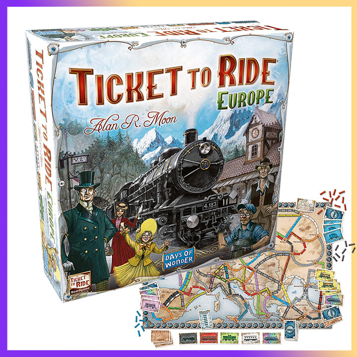Ticket to Ride | Vé Đi Châu Âu Trò Chơi Bàn Cờ Gia Đình | Tiệc tàu chiến thuật Trò chơi phiêu lưu vui nhộn cho trẻ em và người lớn | 2-5 Người chơi | Thời gian chơi trung bình 30-60 phút | Món quà tuyệt vời cho những người yêu thích tàu hỏa