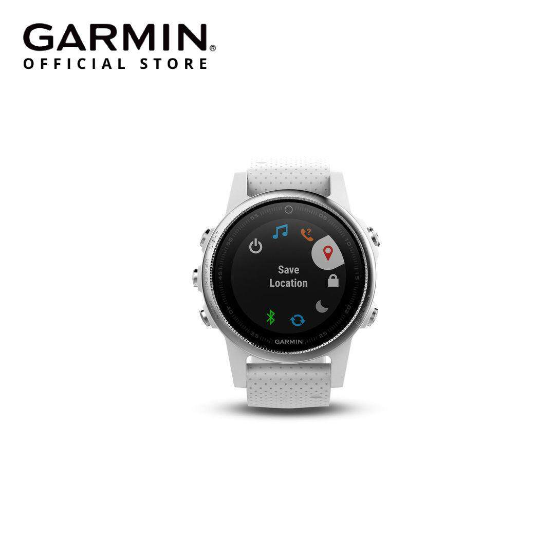 Garmin Fenix 5S Premium Smaller-Sized (42 mm) Multisport GPS Watch (010-01685-30) Carrara White