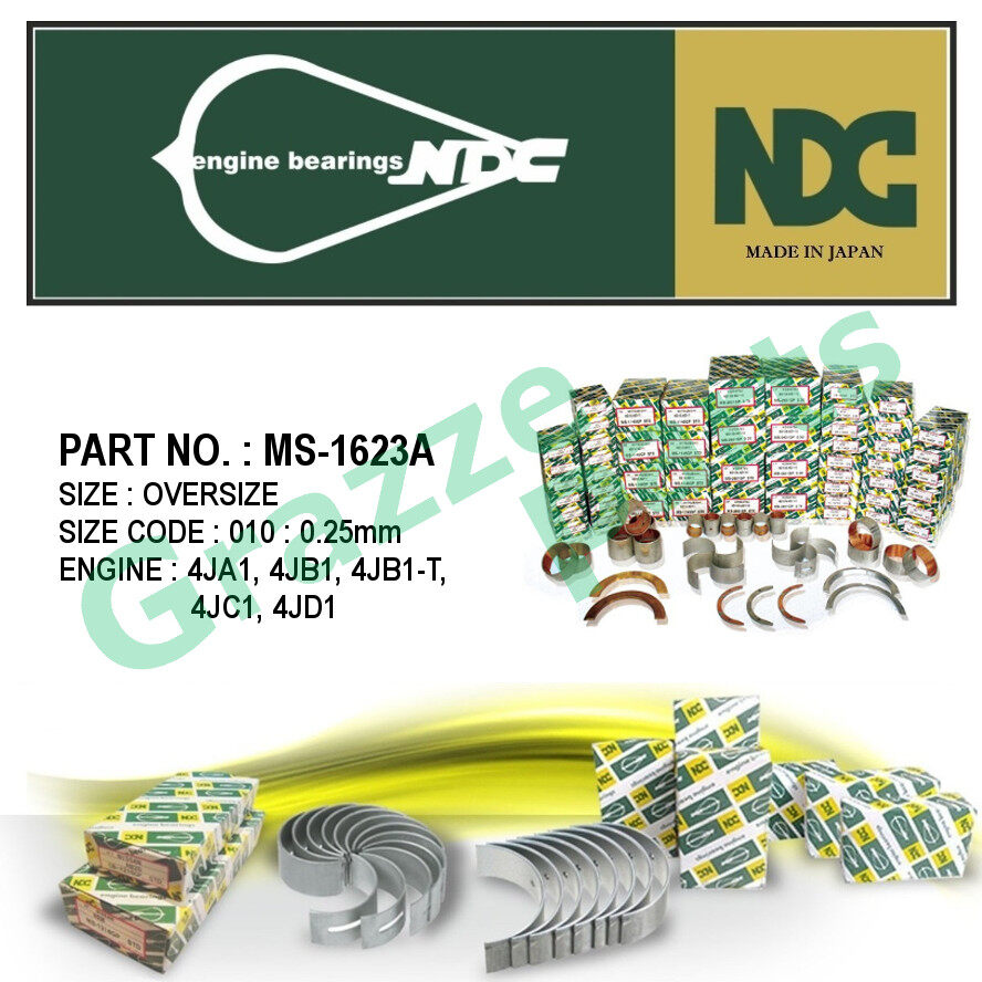 NDC Japan Engine Main Bearing 010 (0.25mm) Size MS-1623A for Isuzu D-Max 3.0 DMax 4JJ1 4JA1 4JB1 4JB