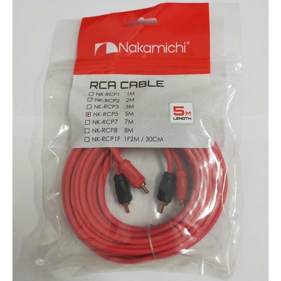 Nakamichi 4 Channel Cable Set 8GA Wiring Kit NK-WK18 With NK-RCP5 5 Meter RCA Cable Set For Amplifier 4-Channel