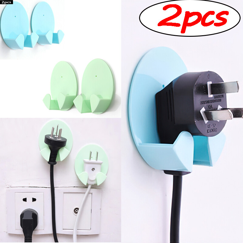 2 chiếc móc treo đồ gắn tường chất lượng cao giá đỡ ổ cắm điện móc treo dính phích cắm dây điện gia đình giá để đồ văn phòng gia đình phòng tắm