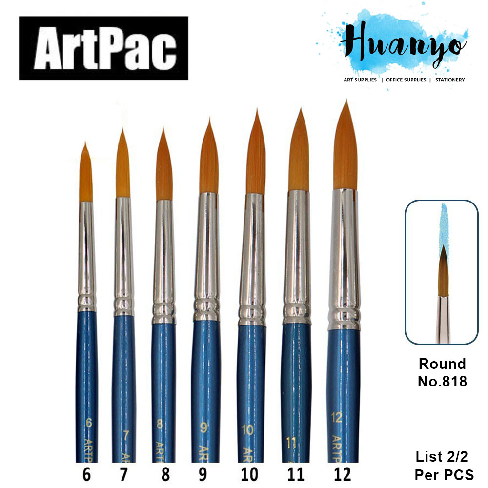 Artpac Artist Nylon Brush 818 - Round Tip [Muslim Friendly] (Per PCS No. 6/7/8/9/10/11/12) [List 2/2]