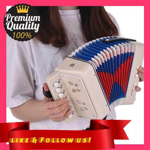 People\'s Choice Mini 10-Button Kids Accordion Toy Supports Bass Chords 14 Notes with Cleaning Cloth