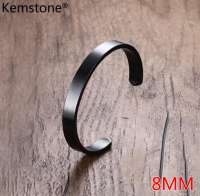 Kemstone Simple Stainless Steel Open Bangle Bracelet for Mens Cuff Bracelets Womens Cuff Bracelets Jewelry