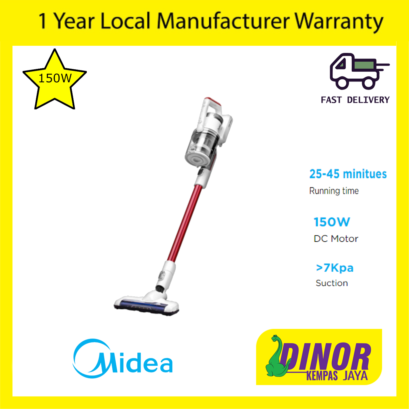 Midea V18 Series Wireless 2000mah Long Lasting Vacuum Cleaner MVCV18P