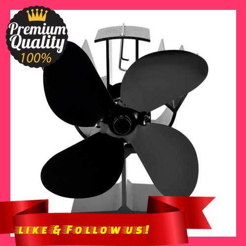 People\'s Choice 4-Blade Heat Powered Stove Fan Thermodynamic Fireplace Fans for Wood Log Burner Fireplace Silent Eco-friendly Heat Distribution (Standard)