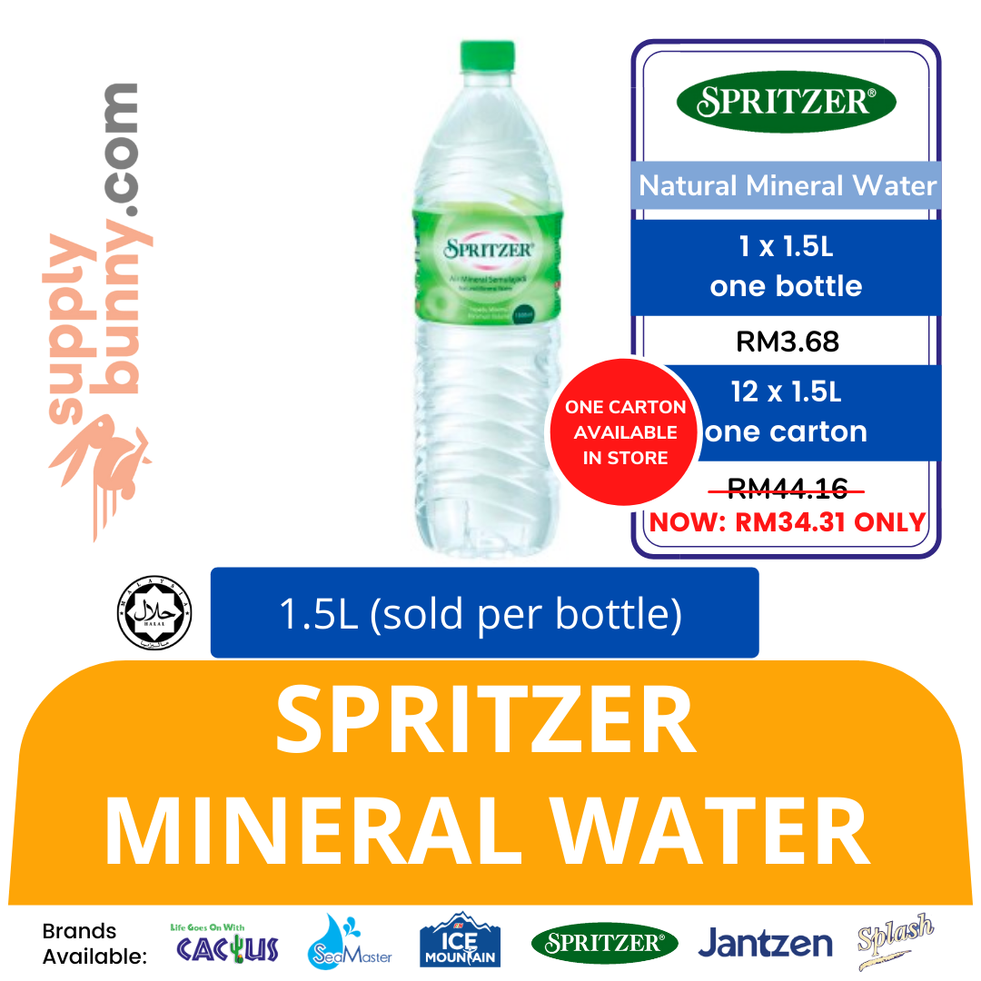 Spritzer Mineral Water 1.5Litre (sold per bottle) 矿泉水 PJ Grocer Air Minuman Spritzer