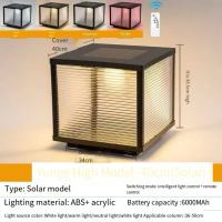 Vimite Outdoor Solar Column Waterproof LED Light 4 Color Light Automatic Sensor Garden Column Light Waterproof IP67 Garden Fence Light Remote Control House Gate Column Light Decorative Atmosphere Light