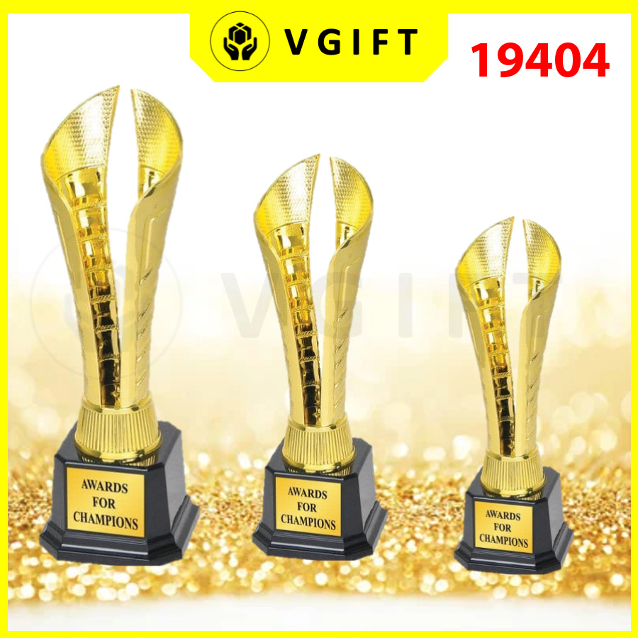 PLASTIC TROPHY PG 19404 + LABEL + LOGO ( HADIAH SUKAN DAN HADIAH ANUGERAH CEMERLANG )