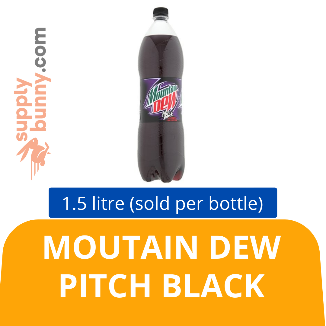 Moutain Dew Pitch Black 1.5Litre (sold per bottle) 激浪葡萄味 PJ Grocer Mountain Dew Pitch Black Berkarbonat