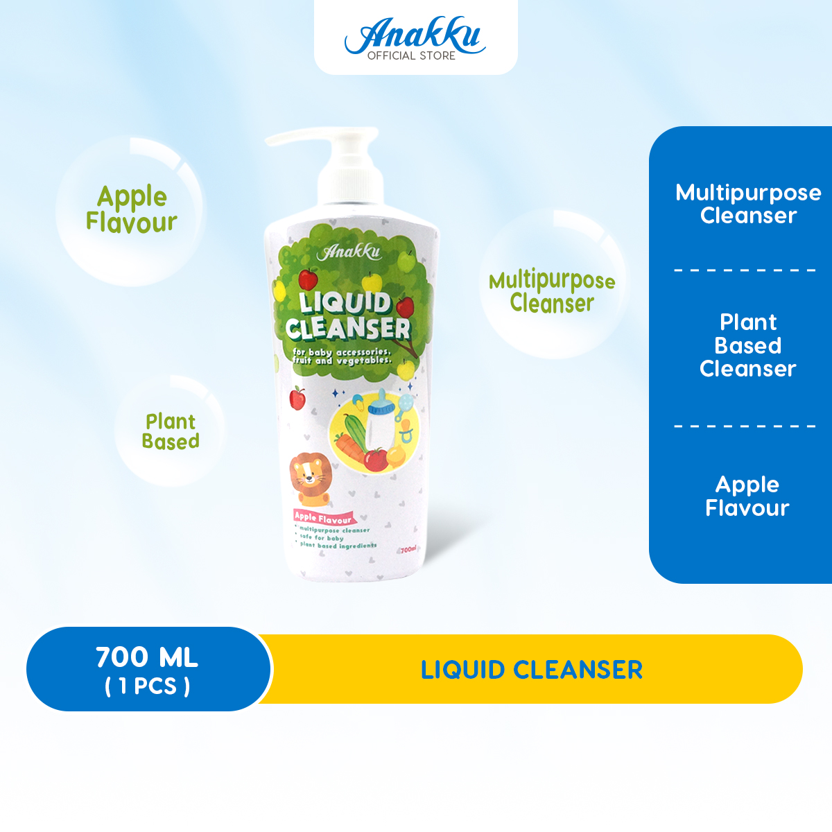 Anakku Liquid Cleanser Apple Flavour 700ml 165-400