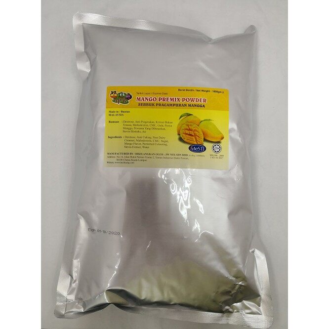 Mango Ice Blended Premix Powder/ Bubble Tea Premix Powder (No Sugar) (Halal Malaysia)