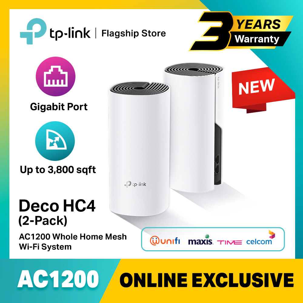 [Fast ShipmentðŸš€] TP-Link Deco M4/HC4 (2-Pack) AC1200 Gigabit Whole Home Mesh WiFi Wireless Router Wi-Fi System HC4 2 PACK
