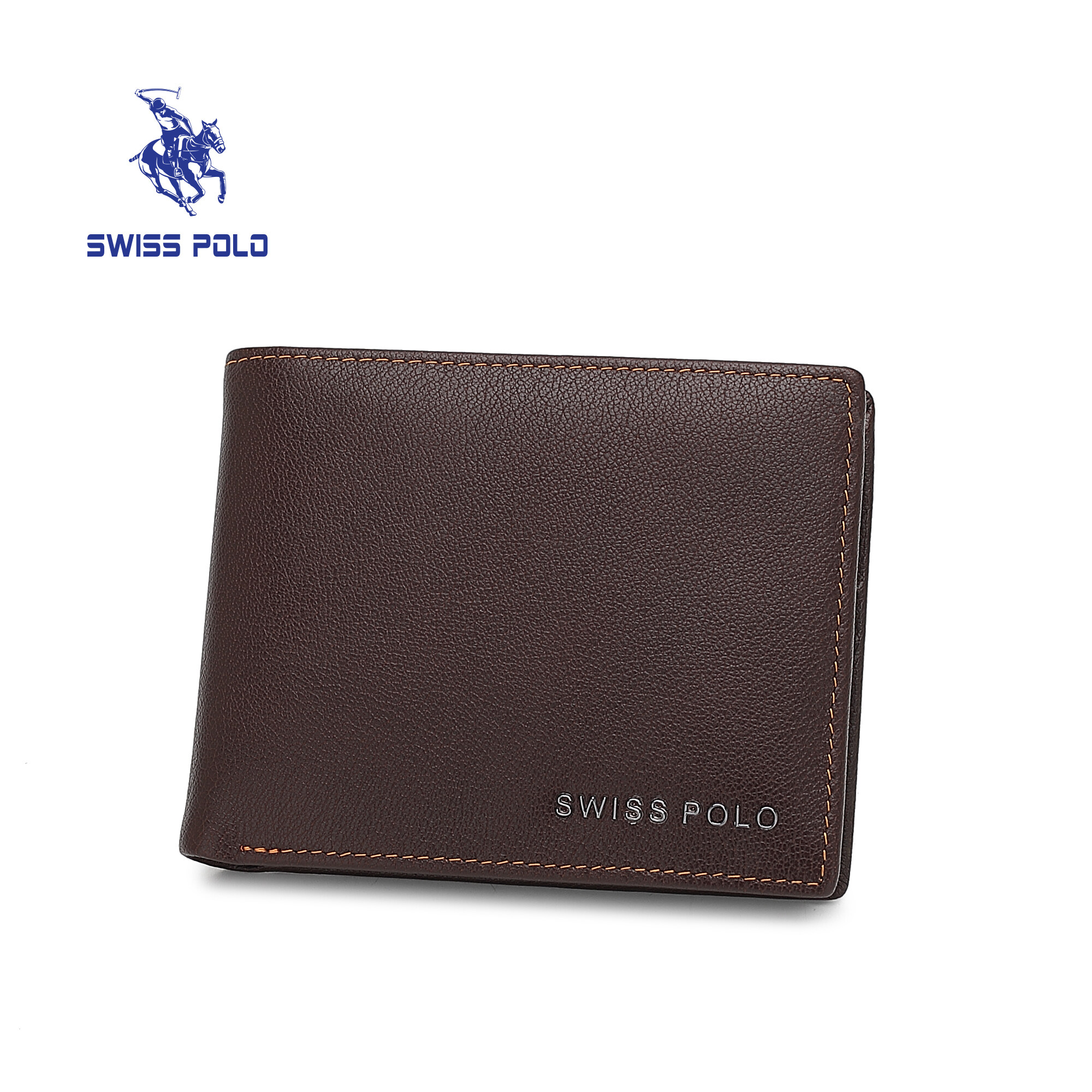 SWISS POLO Genuine Leather RFID Short Wallet SW 194-2 BROWN