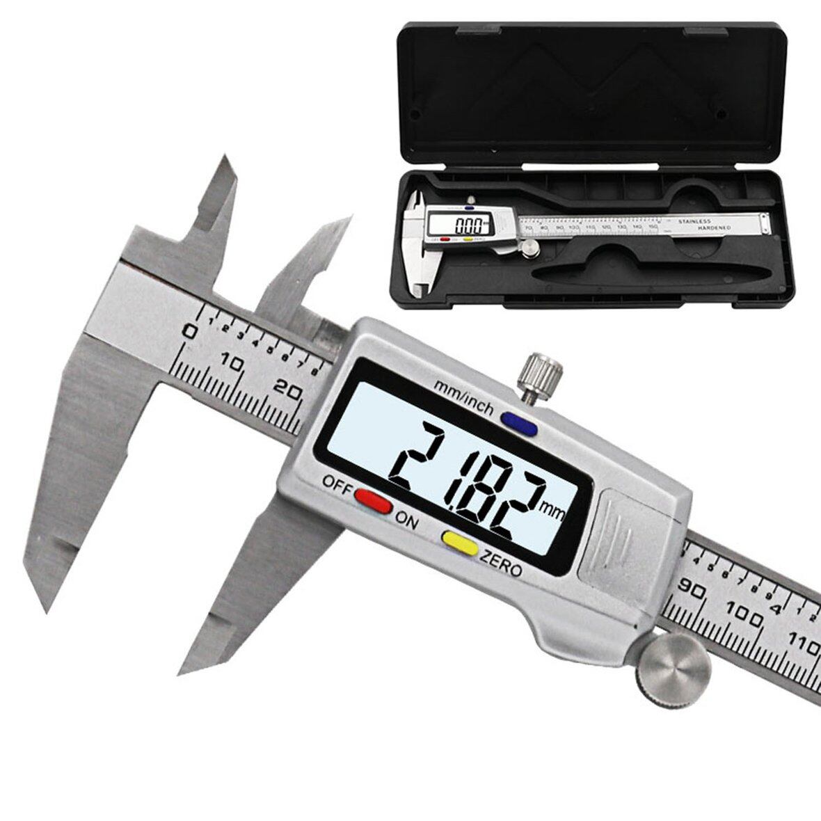 Thước kẹp Caliper điện tử, bằng sợi carbon, kích thước 0-150mm, màn hình LCD, độ chính xác cao - INTL