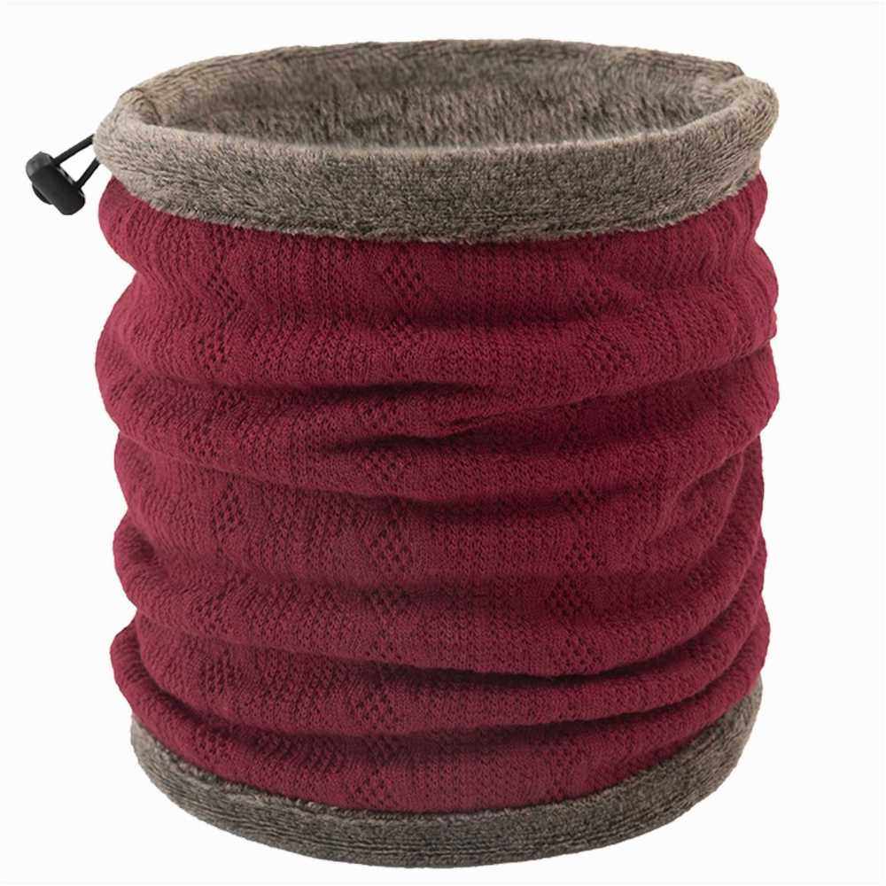 Winter Neck Warmer Thermal Fleece Scarf Ultimate Thermal Retention Neckchief Thicken Windproof Neck Gaiter (Red)