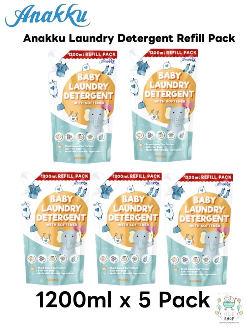 Anakku Detergent With Softener Refill Pack (5 x1.2L) EXP:01/2029