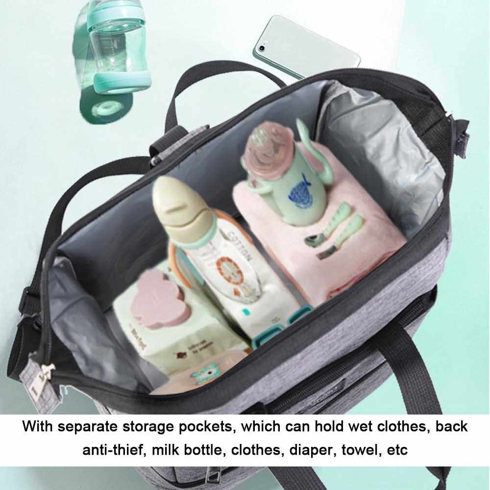 Best Selling Large Capacity Mummy Diaper Bags Zipper Mother Travel Backpacks Maternity Handbags Pregnant Women Baby Nappy Nursing Diaper Bags (Grey)