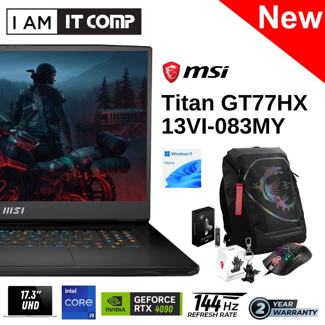MSI Titan GT77HX 13VI-083MY 17.3\'\' UHD 144Hz Gaming Laptop (i9-13980HX/64GB/4TB SSD/RTX4090 GDDR6 
