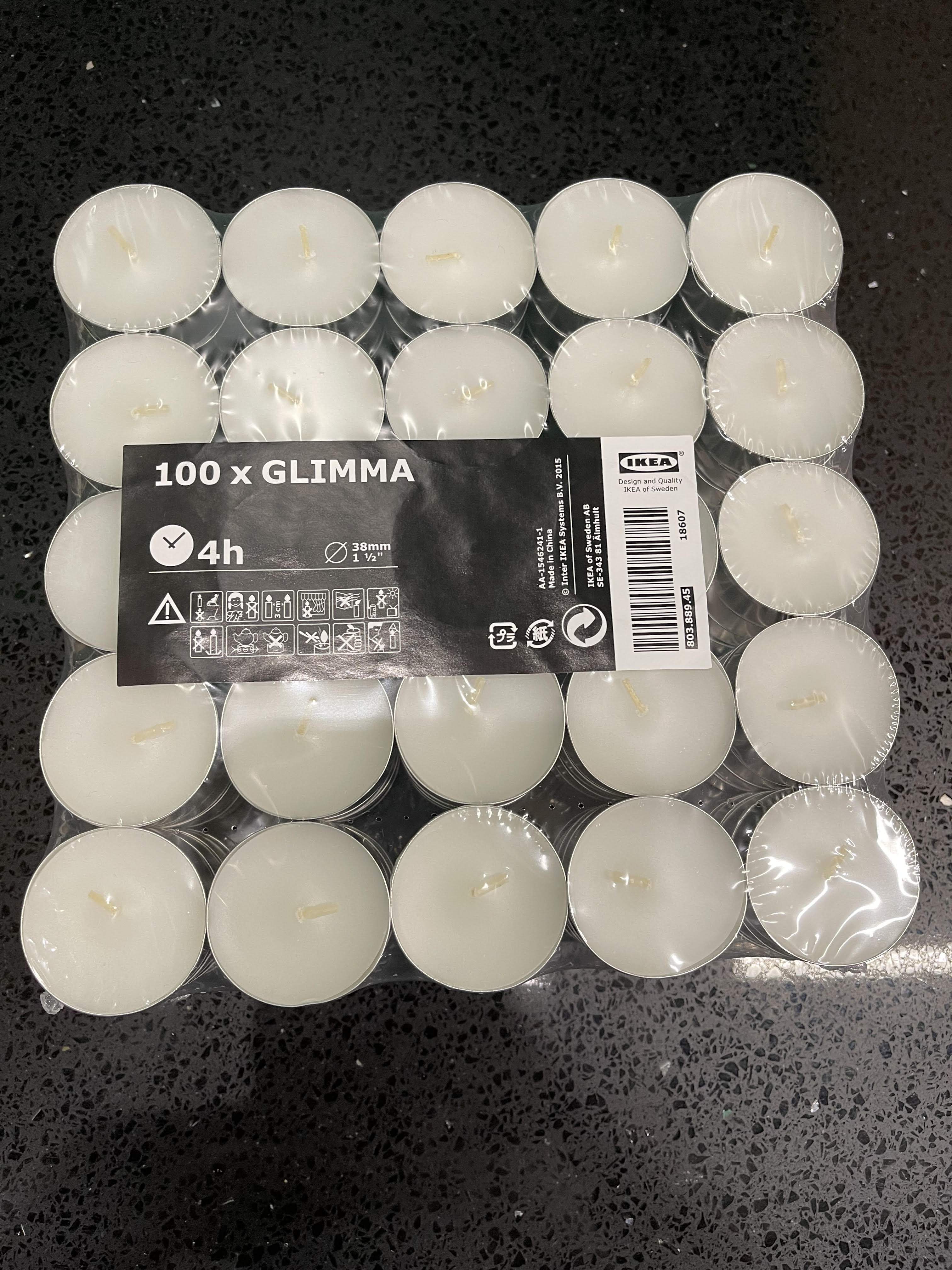 IKEA GLIMMA Unscented Tealight Candle Lilin