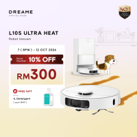 Dreame L10s Ultra Heat Robot Vacuum | 25000Pa Vormax Suction Hot Water Auto-Mop Wash & Dry 10.5mm Intelligent Carpet Lift AI Action Navigation Dual-Mop Spinning Multifunctional Self-Emptying & Water Refill Base Station