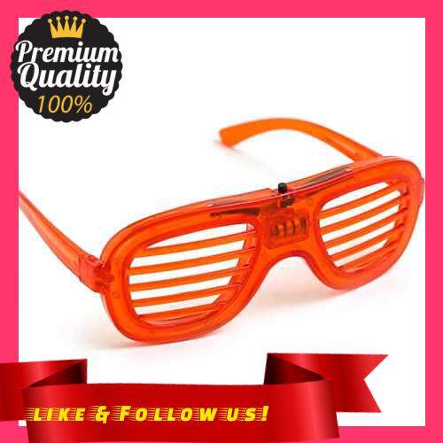 People's Choice LED Shutters Shape Glasses Light Up Rave Toys Flashing Glasses for Masquerade Dress Up Christmas Party Decoration Supplies (Red)