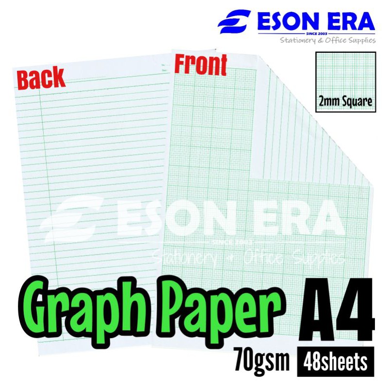Graph Paper A4 70gsm 48sheets 2mm Square Kertas Graf