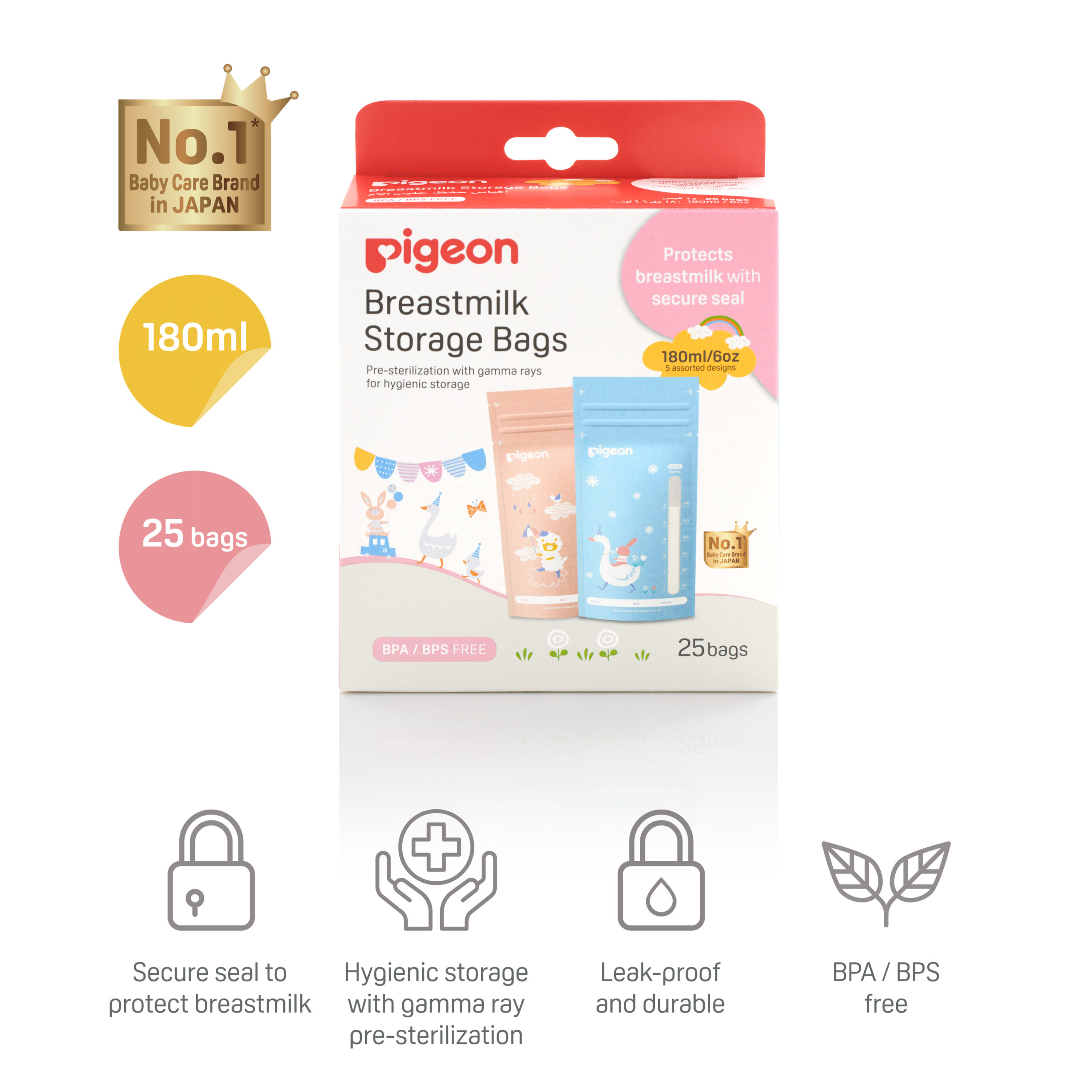 Pigeon Breastmilk Storage Bags 25pcs Milk Storage Bag (120ml/180ml ) Original