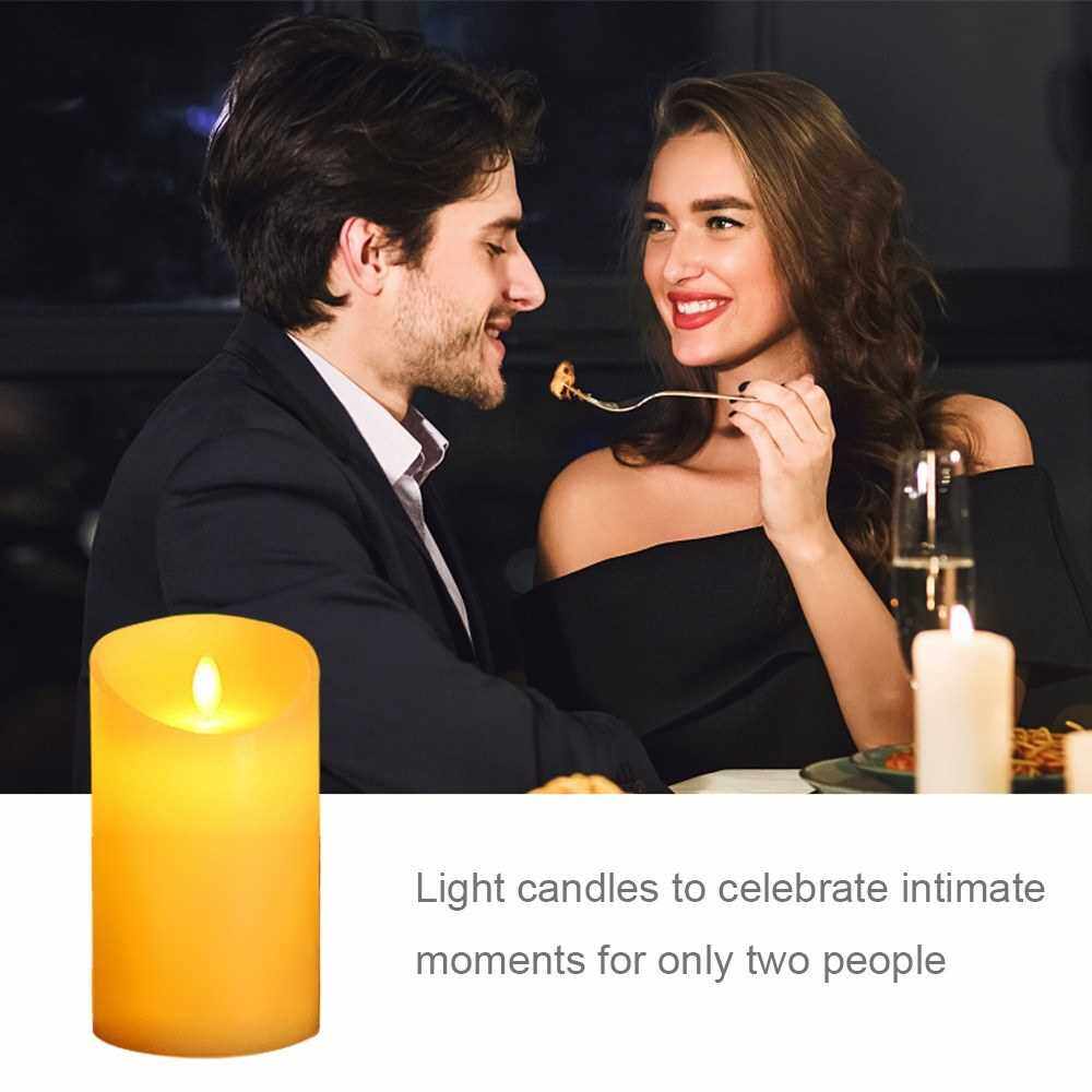 YK5012 Flameless LED Candle Light Bright Flickering Bulb Battery Operated Tea Light with Realistic Flames Fake Candle for Birthday/Wedding /Christmas (White)