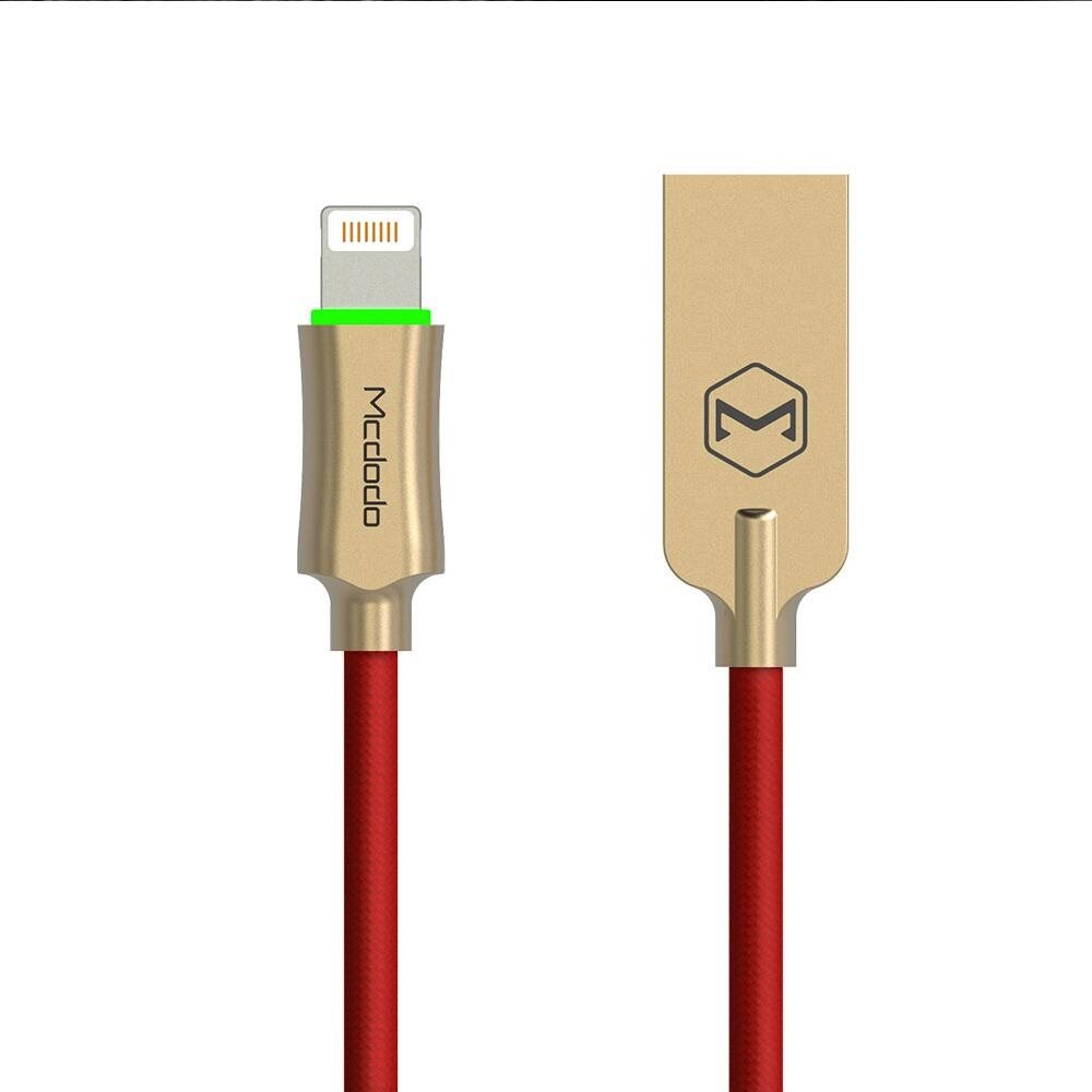 Mcdodo USB Cable Lightning Auto DIsconnect 1.2M Red / Grey / Gold / Blue Cable With Auto Power Off, Nylon Braided And Power Protection (CA-3906)