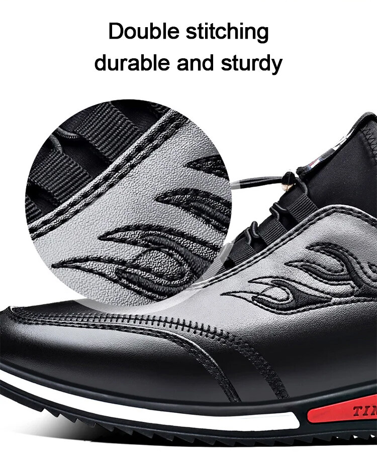 Men's Inner height increasing casual and comfortable shoes Soft Bottom Genuine Cowhide Waterproof Breathable_voghion.com