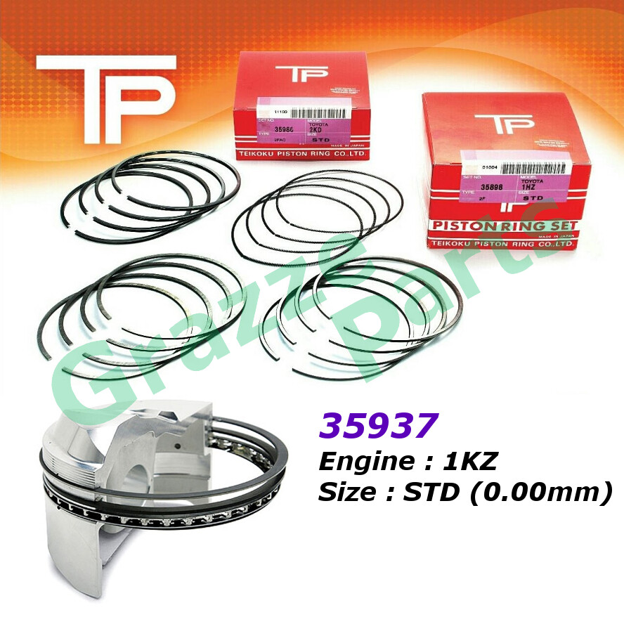 TP Piston Ring STD (0.00mm) Size for Toyota Land Cruiser Prado KZJ95 'D' Hilux SURF Hiace KZH100 LH1