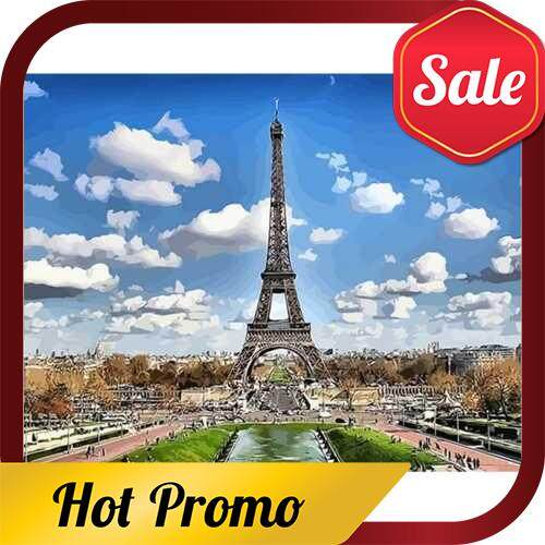 16 x 20 Inch DIY Oil Painting on Canvas Paint by Number Kit Eiffel Tower Pattern for Adults Kids Beginner Craft Home Wall Decor Gift (2)