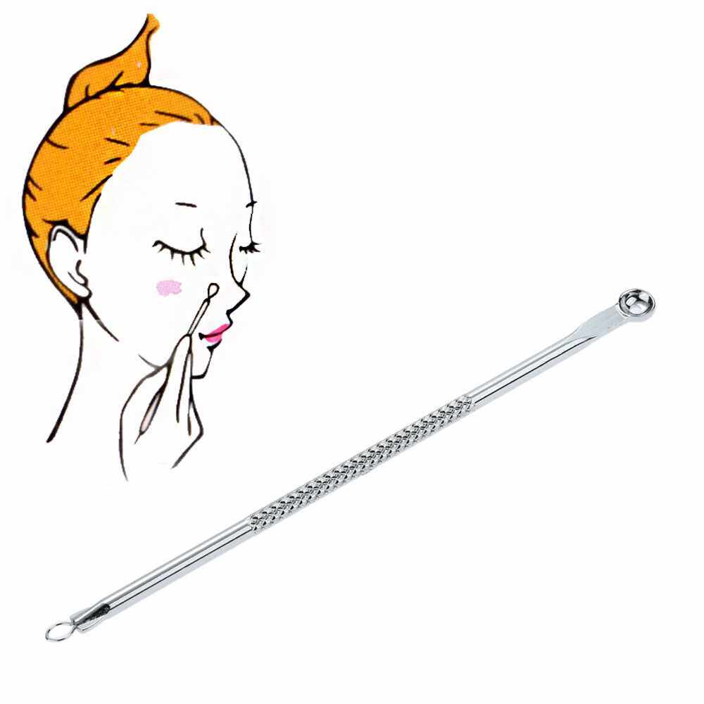 People's Choice Stainless Blackhead Comedone Facial Acne Cleaner Double Ends Stainless Steel Pimple & Blackhead Remover Acne Extractor Remover Tool Safety Tool (Silver)